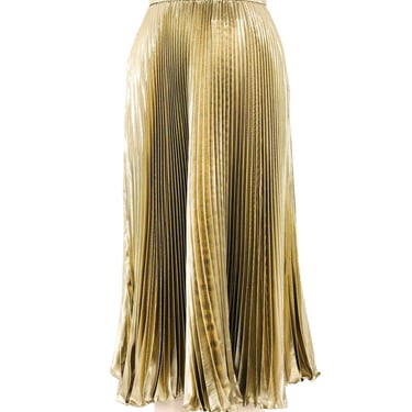 Accordion Pleated Gold Lame Skirt