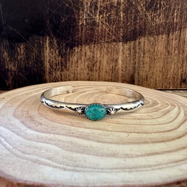 DAINTY TURQUOISE DREAM Bracelet 16g| Sterling Silver Cuff | Navajo Native American Indian Style Jewelry | Southwestern, Boho, Hippie 