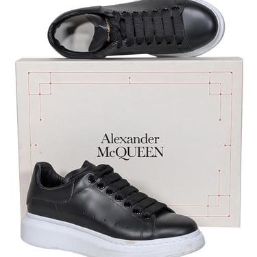 Alexander McQueen - Black Leather Lace Up Sneakers Sz 7.5