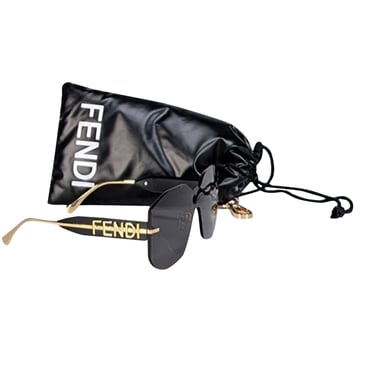 Fendi - Black Large Frameless Sunglasses