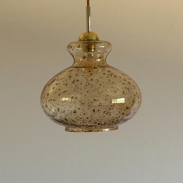 Antique Bubble Glass Pendant Lamp / Mid Century Modern Lamp / Vintage Lighting / Home Decor / UFO Pendant Lamp / 1970s 