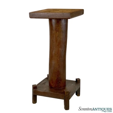 Antique Arts & Crafts Wood Plant Stand Pedestal Table