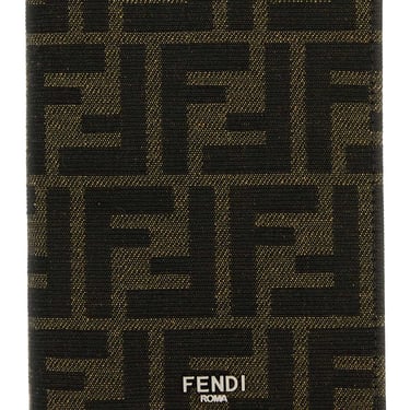 Fendi Men Embroidered Fabric Passport Holder