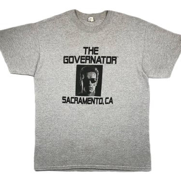 Vintage 2003 Arnold Schwarzenegger “The Governator” Sacramento California Political Parody Graphic T-Shirt Size Large 