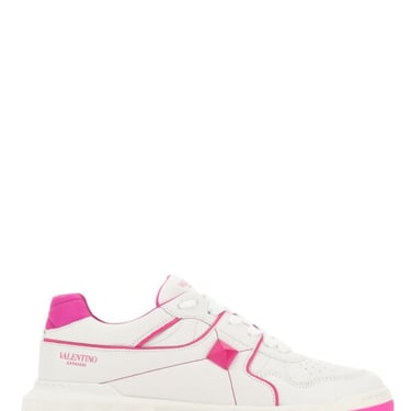 Valentino Garavani Women White Nappa Leather One Stud Sneakers