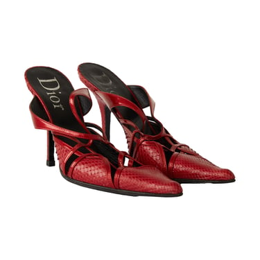 Dior Red Snakeskin Heels