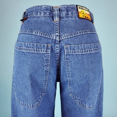 1990s KikGirl baggy jeans. Drop pockets & wide legs. Club kid, raver, rave, skater.  Size 7. 