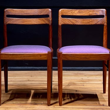 Pair of Danish Rosewood Chairs by HW Klein for Bramin - Vintage Scandinavian Mid Century Modern Dining Chair Set 