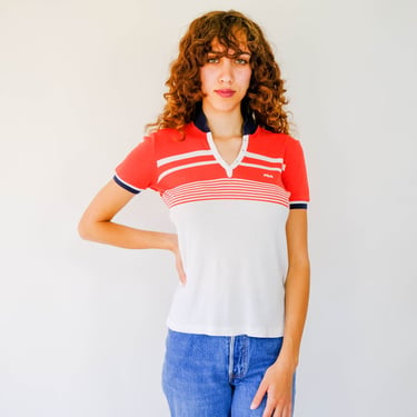Vintage 80s FILA Distressed Paper Thin Henley Short Sleeve Polo Shirt | Tennis, Golf, Country Club | 1980s Designer Sportswear Grunge Shirt 