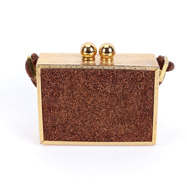 Metallic Beaded Box Bag