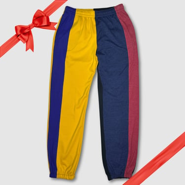 in-stock holiday - SIZE: M/L - primary colors 'color block' joggers