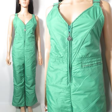 Vintage 70s/80s Green Ski Suit Jumpsuit Made In USA Size S/M 