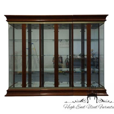 CUSTOM MADE Solid Cherry Traditional Style 105" Triple Curio Display Cabinet Set 