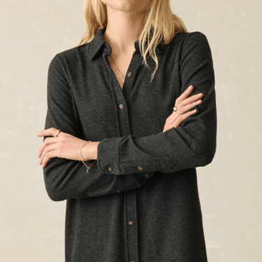 Legend™ Sweater Dress in Heathered Black Twill