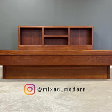 Modern Cherry California King Platform Bed 