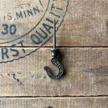 Antique Eastlake Victorian Cast Iron Plant Holder Screw-In Hook 
