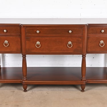 Baker Furniture Italian Provincial Mahogany and Burl Wood Sideboard, Newly Refinished