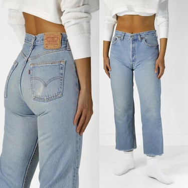 Vintage Levi's 501 Jeans W30 Tag, 28 Waist, 1990s Made in UK, 100% Cotton Denim, Button Fly 