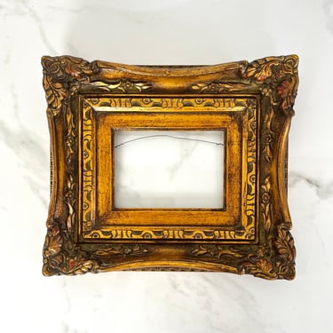 Vintage Wood Picture Frame | Gold Baroque Frame | Victorian Ornate Art Frame | 5 x 7 Frame 