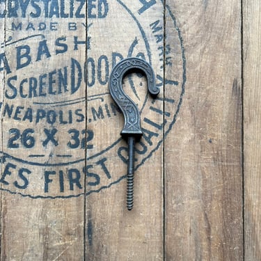 Antique Eastlake Victorian Cast Iron Plant Holder Screw-In Hook 