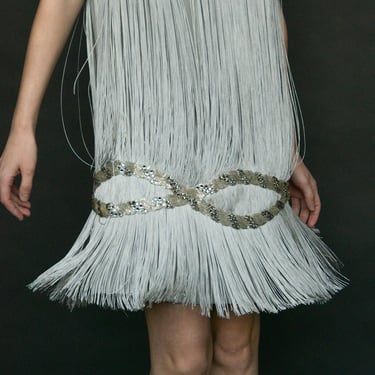 3400d / azzaro fringe embellished mini dress 