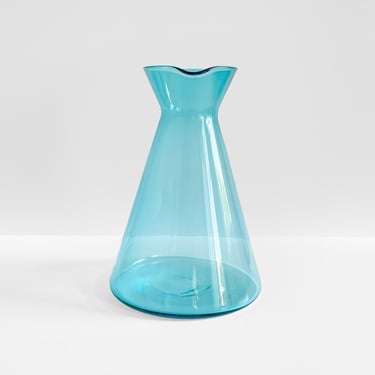 Vintage Ikea Turquoise Blown Glass Carafe Beaker LEENDE Swedish 