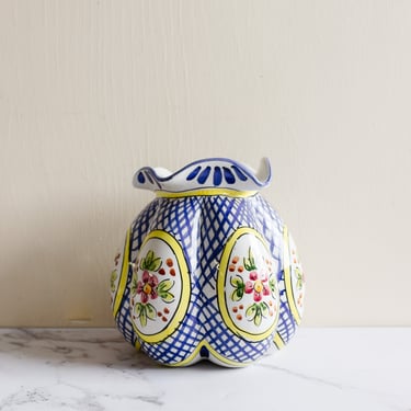 vintage handpainted ceramic portuguese vase