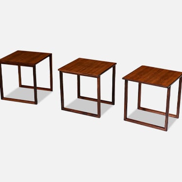 Kai Kristiansen Model-33 Rosewood Interlocking Cube Nesting Tables