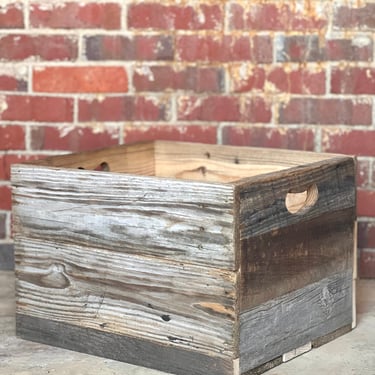 Vintage Wood Apple Crate, Rustic Reclaimed Wood Crate 