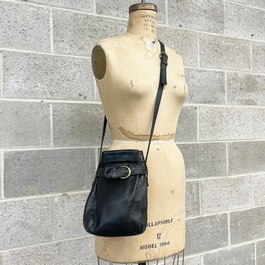 Vintage Coach Bag Retro 1990s Soho Belted Pouch Bag + 4156 + Genuine Leather + Black + Crossbody Bag + Bucket Bag + Womens Accessory 