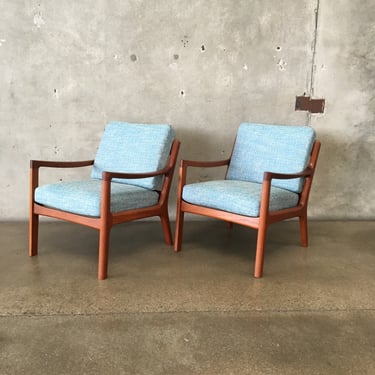 Pair Of Mid Century Modern Teak Lounge Chairs