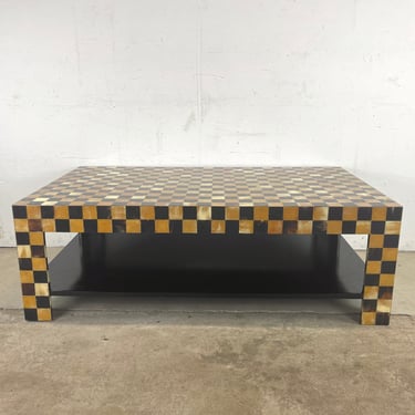 Vintage Modern Checkered Tessellated Coffee Table by Enrique Garcel 