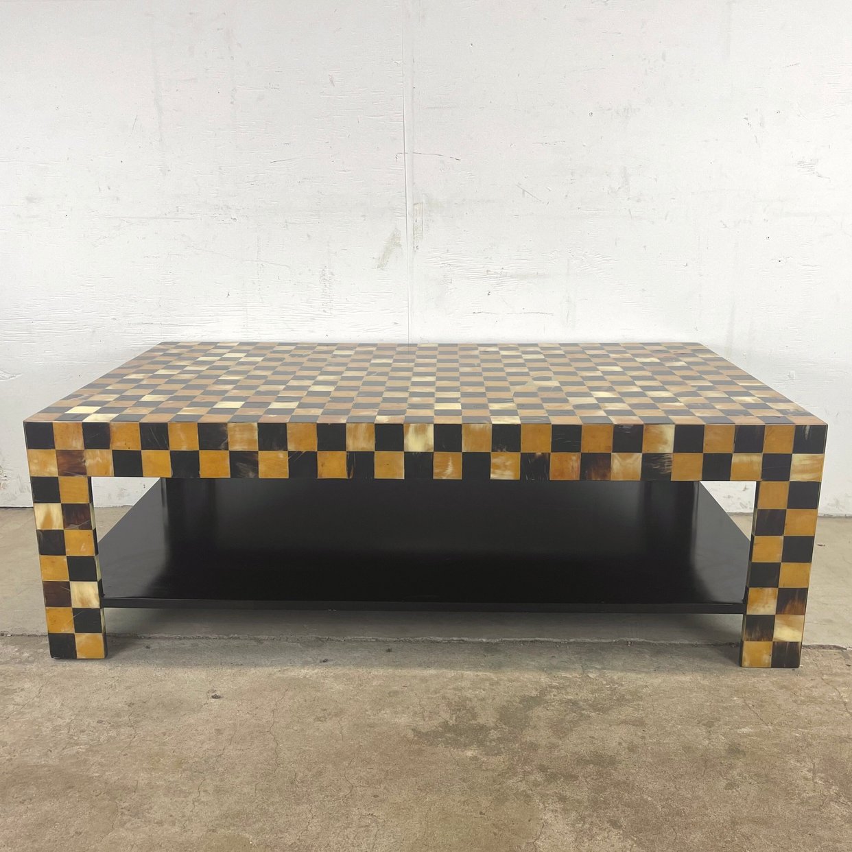 Vintage Modern Checkered Tessellated Coffee Table by Enrique | Second ...
