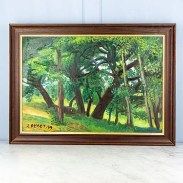 Vintage French A Walk in the Country Painting