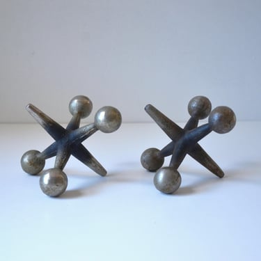 Pair of Vintage Mid-Century Brass Jacks, in the manner of and Attributed to Bill Curry 