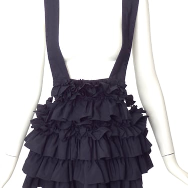 COMME DES GARCONS GIRL- 2020 Black Ruffle Suspender Skirt, Size 6