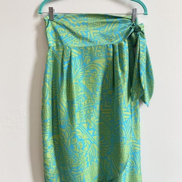 Saks Fifth Avenue Printed Silk Wrap Skirt, S/M