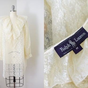 Vintage 1990s Ralph Lauren Lace Tunic/Dress | M 