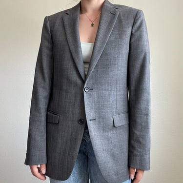 Theory NWOT Mens Wool Gray Oversized Minimalist Structured Blazer 40R 
