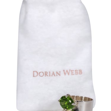 Dorian Webb - Silver Thick Brand w/ Green Stones Ring Sz 6
