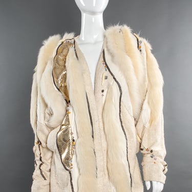 Artisanal Leather Fur Patchwork Jacket
