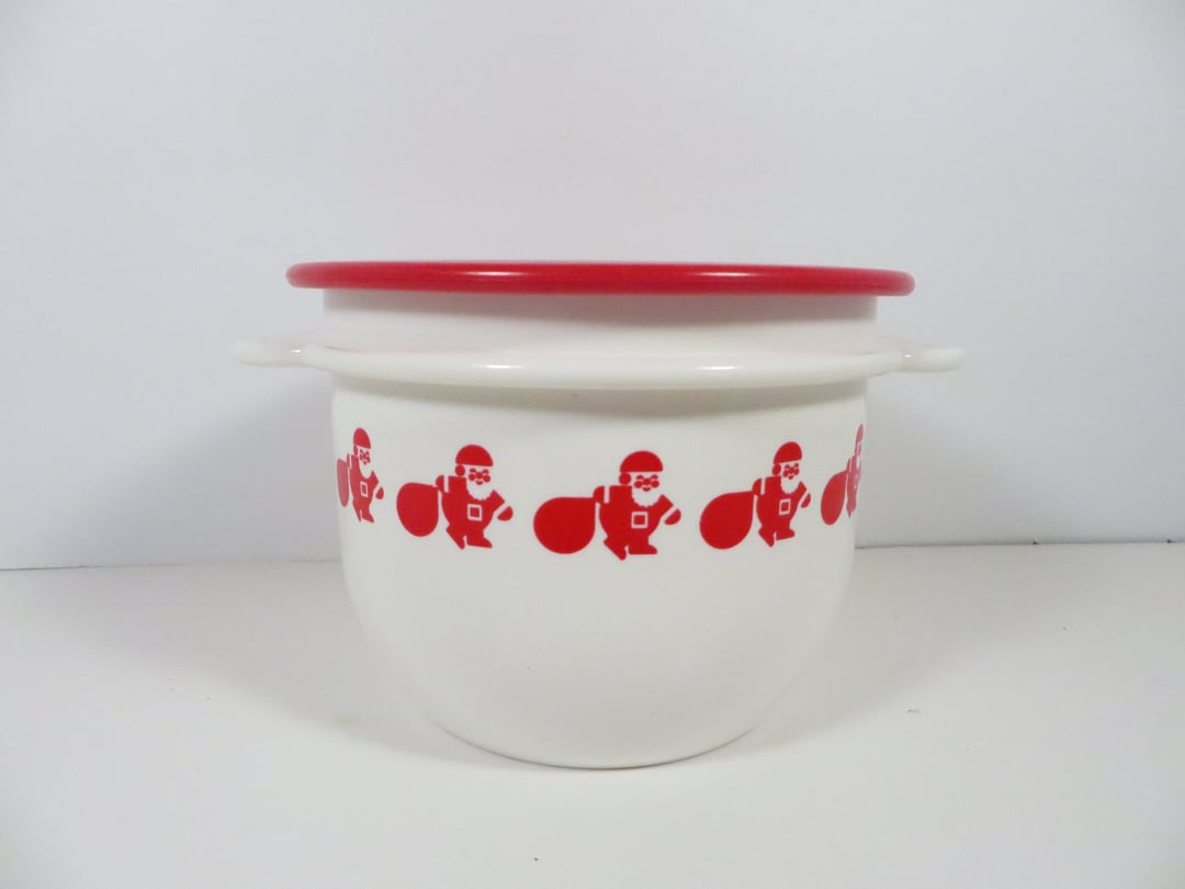 Vintage Santa Claus Tupperware Container - One Touch Tupperware ...