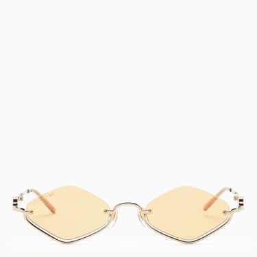 Gucci Geometric Sunglasses Gold And Yellow Women