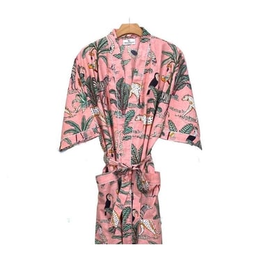 Pink Jungle Cotton Robe