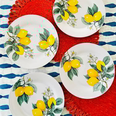 Vintage Royal Norfolk Lemon Dinner Plates / Vintage Lemon Dinner Plates / Set of 4 