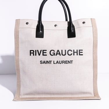 SAINT LAURENT Canvas Rive Gauche Tote Bag