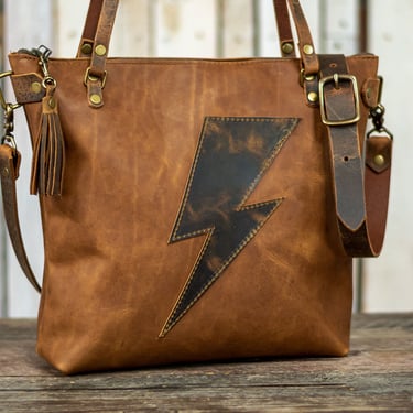 Limited Edition | Holiday 2021 | The Stardust Bolt Tote | Leather Tote Bag | Made in USA | Zipper Purse 