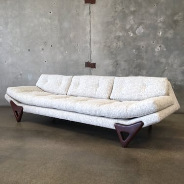 Vintage Reupholstered Adrian Pearsall Style Gondola Sofa
