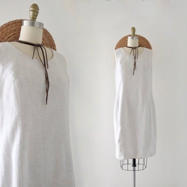 oyster linen dress - m 