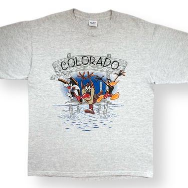 Vintage 1996 Warner Bros Looney Tunes Colorado Taz, Sylvester, and Daffy Duck Graphic T-Shirt Size Large 